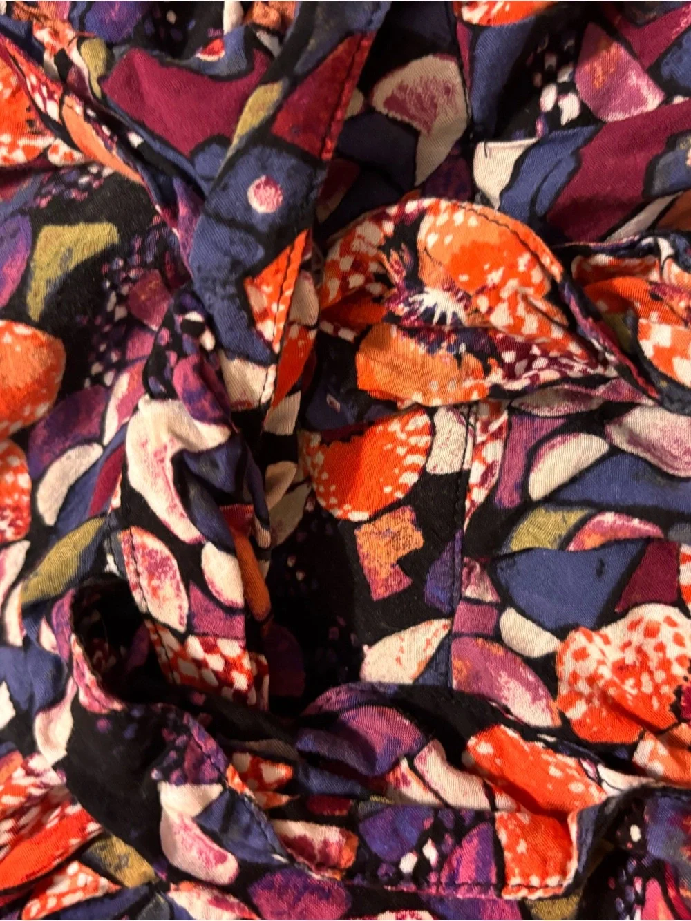 FREE PEOPLE Floral V-Neck Women’s Dress in Orange & Purple